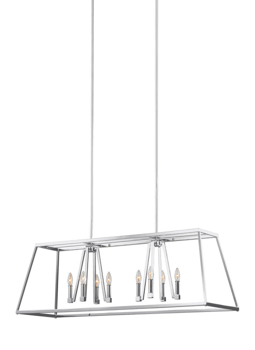 Eight Light Linear Chandelier from the Conant collection in Chrome finish