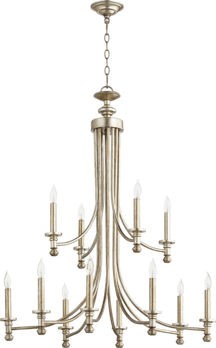 Quorum - 6022-12-60 - 12 Light Chandelier - Rossington - Aged Silver Leaf