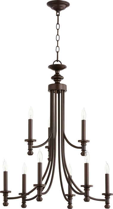 Quorum - 6022-9-186 - Nine Light Chandelier - Rossington - Oiled Bronze