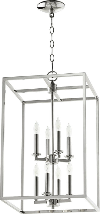 Quorum - 6731-8-62 - Eight Light Entry Pendant - Polished Nickel