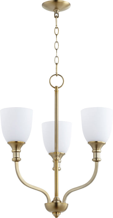 Quorum - 6811-3-80 - Three Light Chandelier - Richmond - Aged Brass