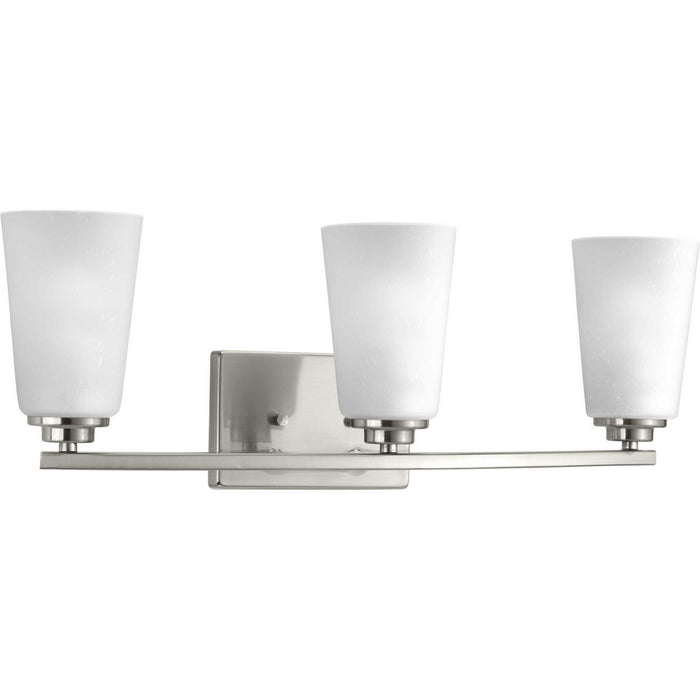 Three Light Bath from the Debut collection in Brushed Nickel finish