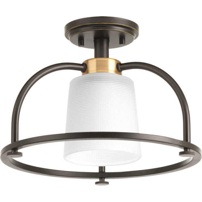 Two Light Semi-Flush Convertible from the West Village collection in Antique Bronze finish