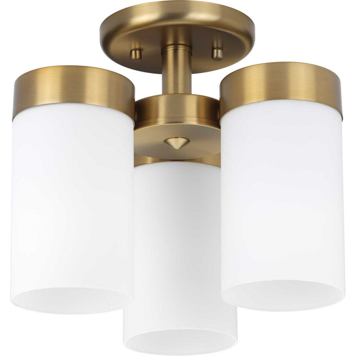 Three Light Flush Mount from the Elevate collection in Brushed Bronze finish