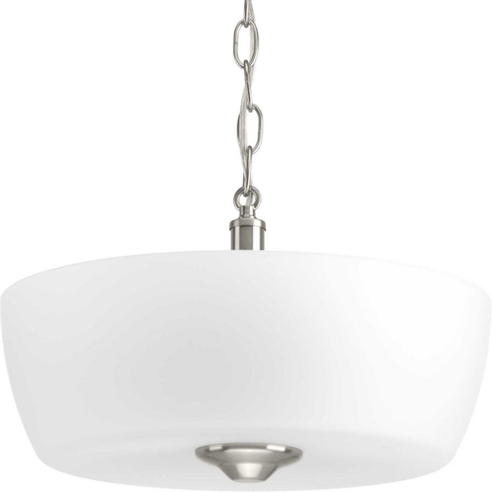 Two Light Semi-Flush Mount from the Leap collection in Brushed Nickel finish