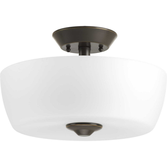 Two Light Semi-Flush Mount from the Leap collection in Antique Bronze finish