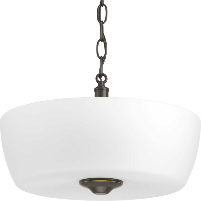 Two Light Semi-Flush Mount from the Leap collection in Antique Bronze finish