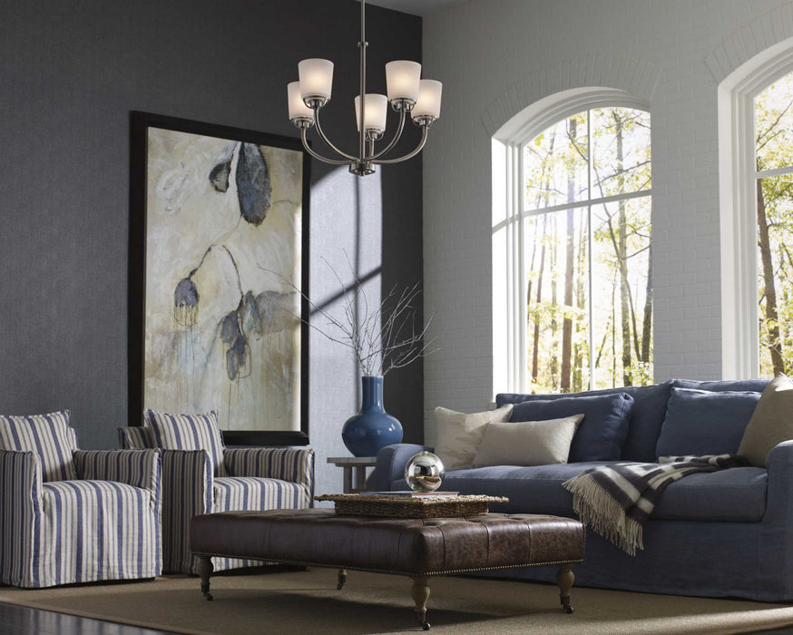 Five Light Chandelier from the West Village collection in Brushed Nickel finish
