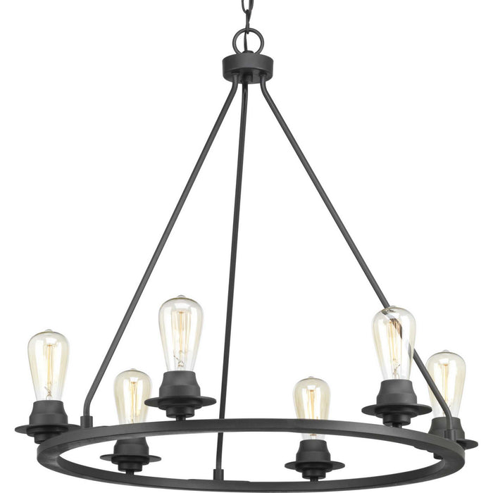 Progress Lighting - P400015-143 - Six Light Chandelier - Debut - Graphite