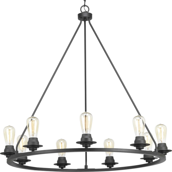 Progress Lighting - P400016-143 - Nine Light Chandelier - Debut - Graphite