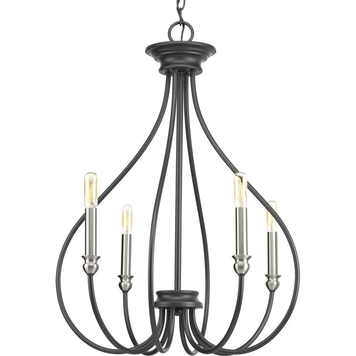 Progress Lighting - P400029-143 - Four Light Chandelier - Whisp - Graphite