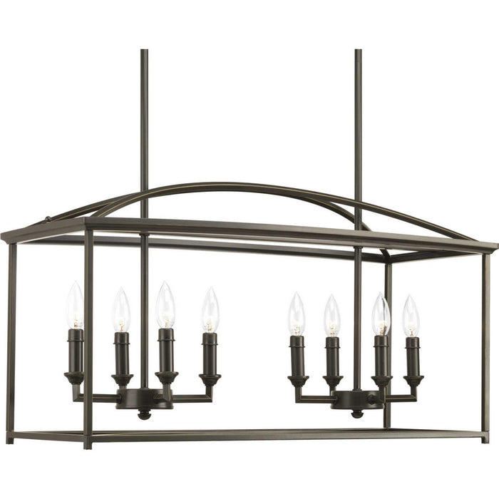 Eight Light Chandelier from the Piedmont collection in Antique Bronze finish