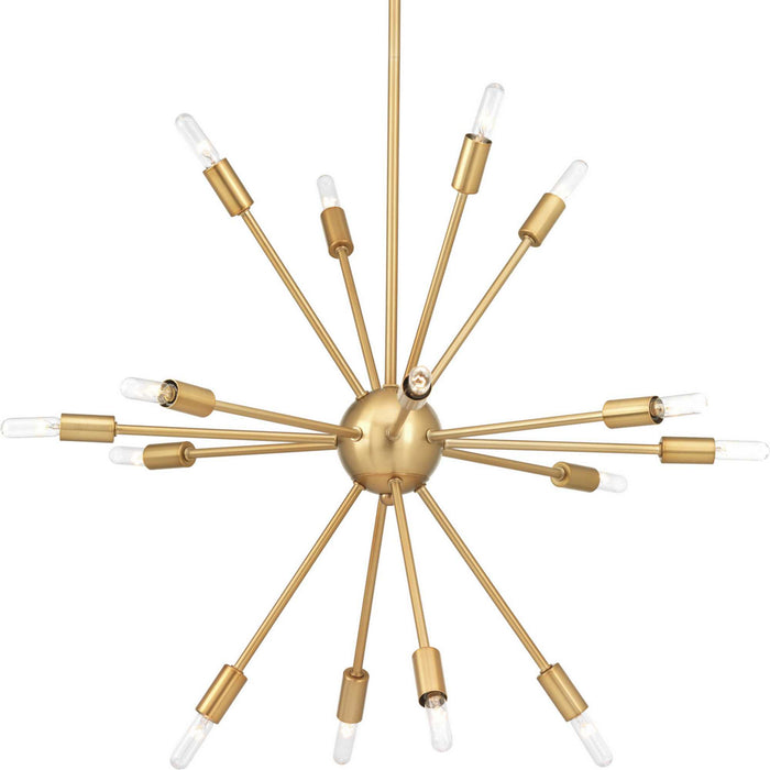 16 Light Chandelier from the Ion collection in Brushed Bronze finish