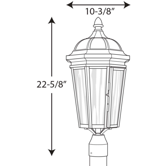 Three Light Post Lantern from the Verdae collection in Antique Bronze finish