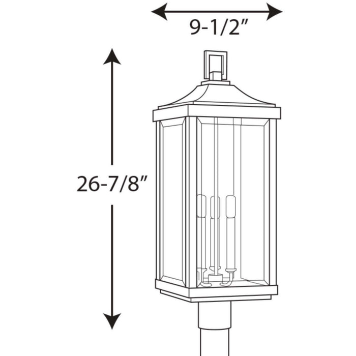 Three Light Post Lantern from the Gibbes Street collection in Antique Bronze finish