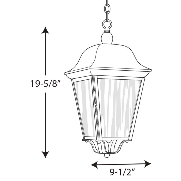 Three Light Hanging Lantern from the Kiawah collection in Black finish