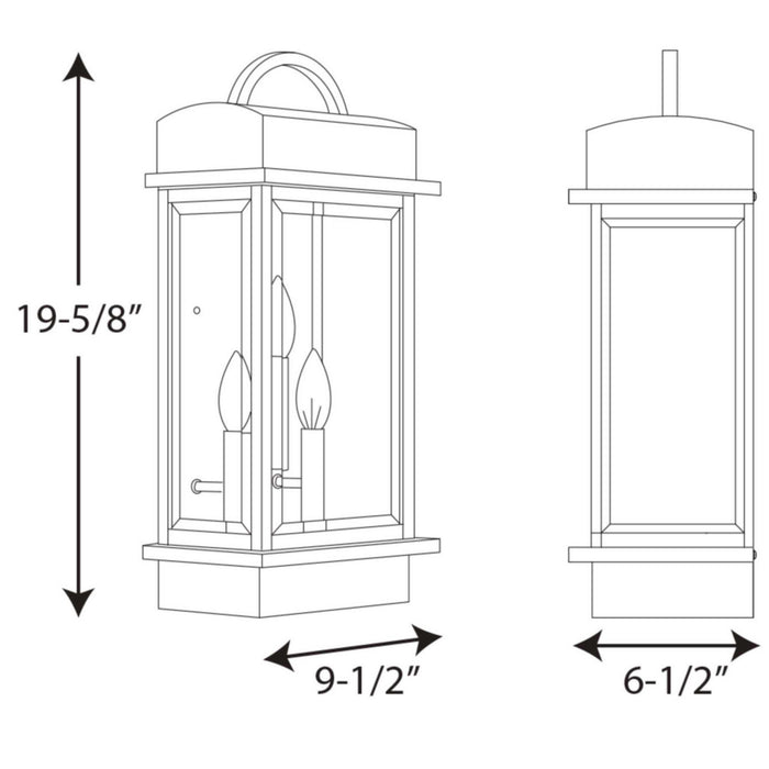 Three Light Large Wall Lantern from the Santee collection in Antique Bronze finish