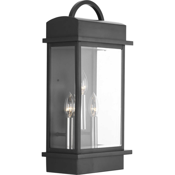 Three Light Large Wall Lantern from the Santee collection in Black finish