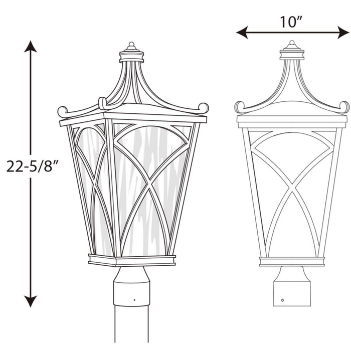 Three Light Post Lantern from the Cadence collection in Oil Rubbed Bronze finish