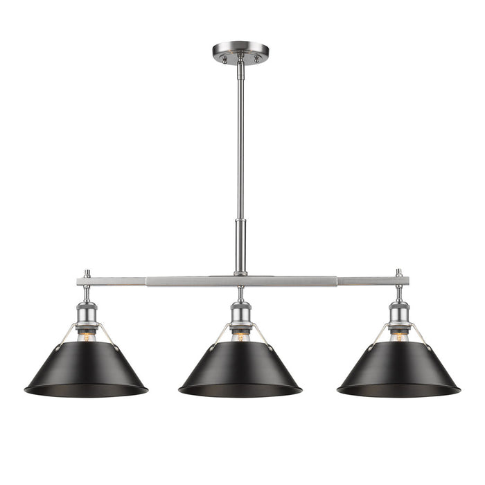 Three Light Linear Pendant from the Orwell collection in Pewter finish
