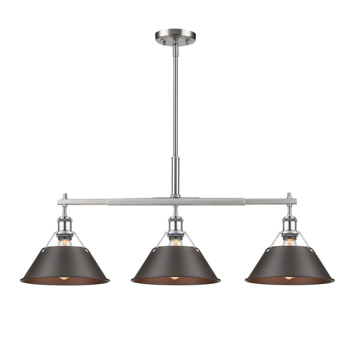 One Light Linear Pendant from the Orwell collection in Pewter finish