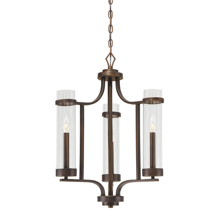 Millennium - 1983-RBZ - Three Light Chandelier - Milan - Rubbed Bronze