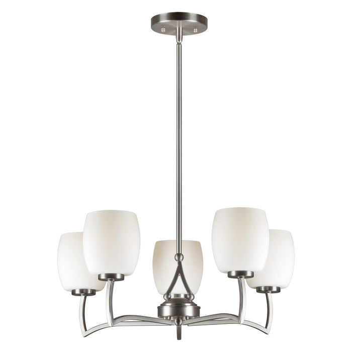 Forte - 2588-05-55 - Five Light Chandelier - Brushed Nickel