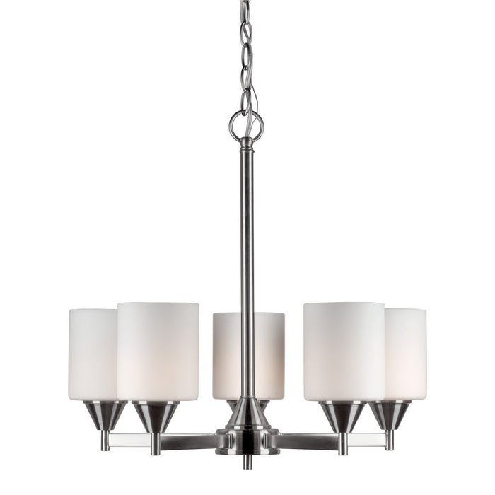 Forte - 2643-05-55 - Five Light Chandelier - Brushed Nickel