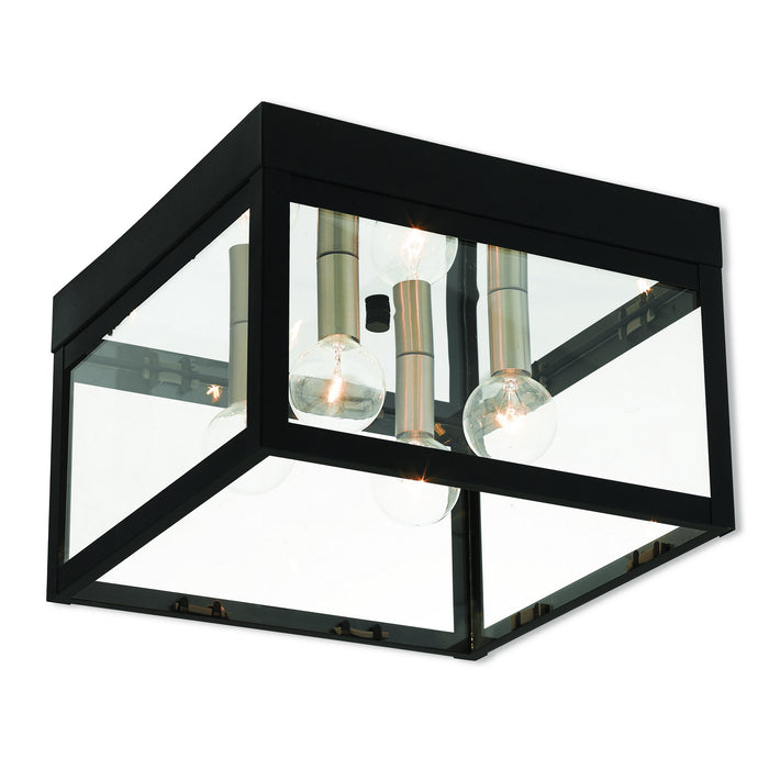 Livex Lighting - 20589-04 - Four Light Outdoor Ceiling Mount - Nyack - Black