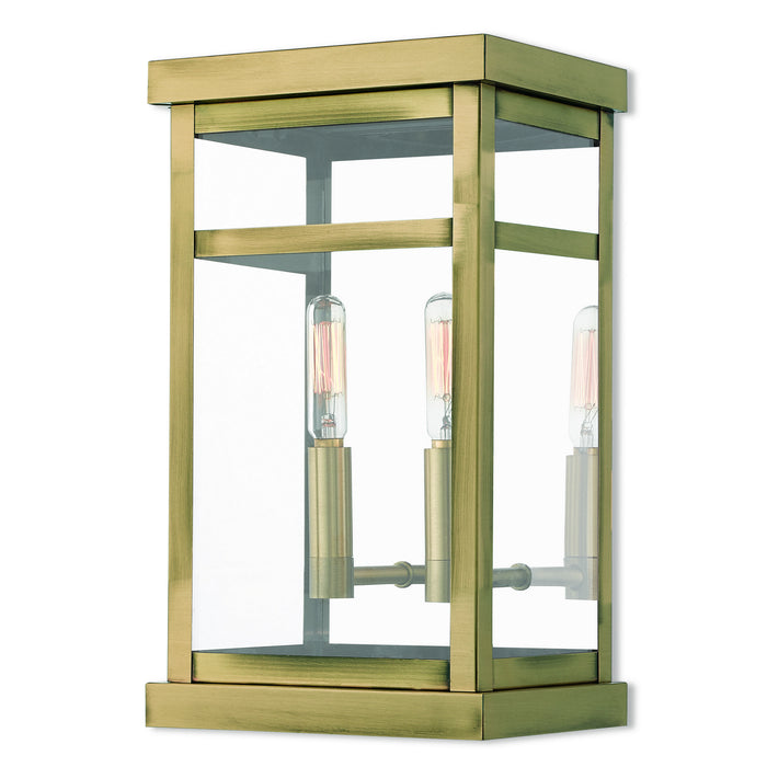 Livex Lighting - 20702-01 - Two Light Outdoor Wall Lantern - Hopewell - Antique Brass