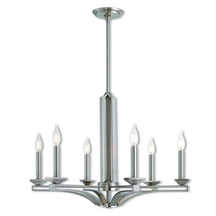 Livex Lighting - 40056-91 - Six Light Chandelier - Trumbull - Brushed Nickel