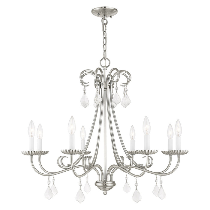 Livex Lighting - 40878-91 - Eight Light Chandelier - Daphne - Brushed Nickel