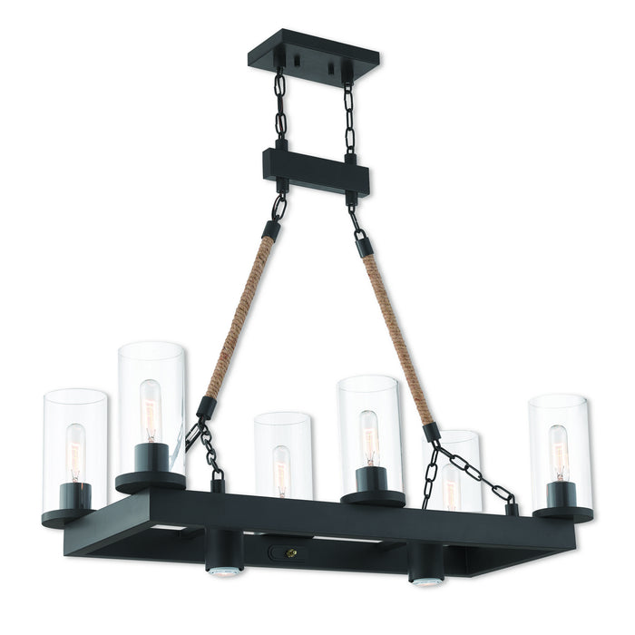 Livex Lighting - 41066-07 - Eight Light Linear Chandelier - Metuchen - Bronze