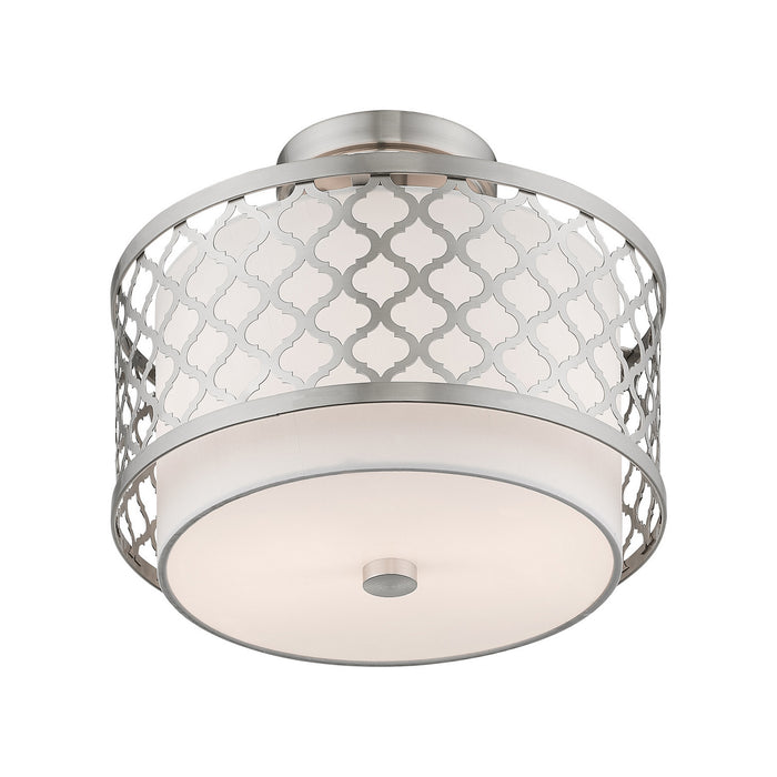 Two Light Ceiling Mount from the Arabesque collection in Brushed Nickel finish