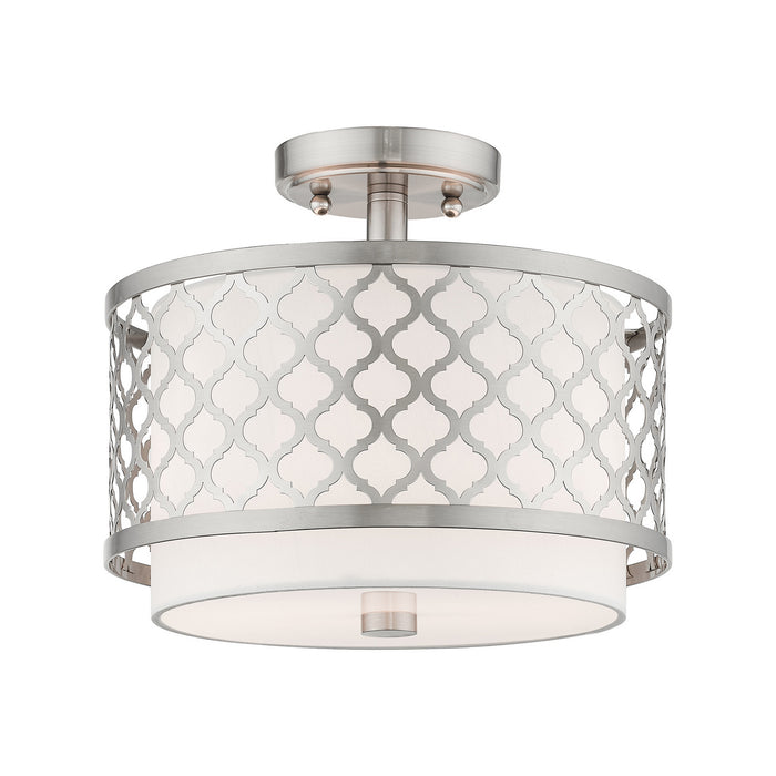 Livex Lighting - 41107-91 - Two Light Ceiling Mount - Arabesque - Brushed Nickel