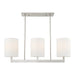 Livex Lighting - 42404-91 - Three Light Linear Chandelier - Hayworth - Brushed Nickel