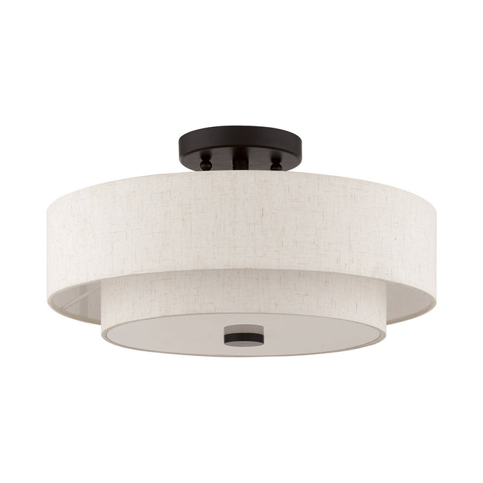 Three Light Ceiling Mount from the Claremont collection in English Bronze finish