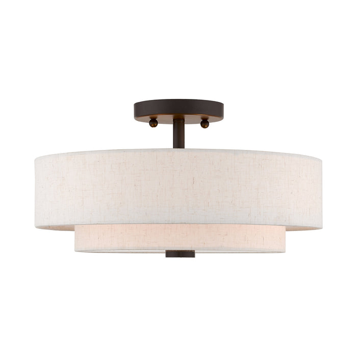 Three Light Ceiling Mount from the Claremont collection in English Bronze finish