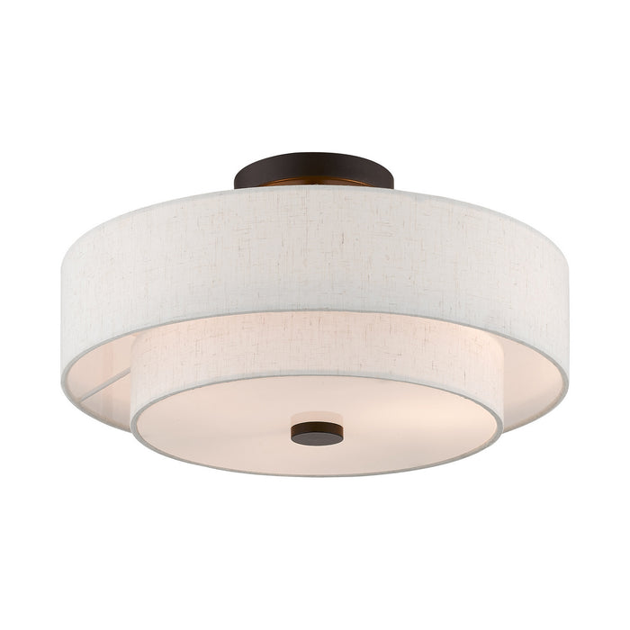 Three Light Ceiling Mount from the Claremont collection in English Bronze finish