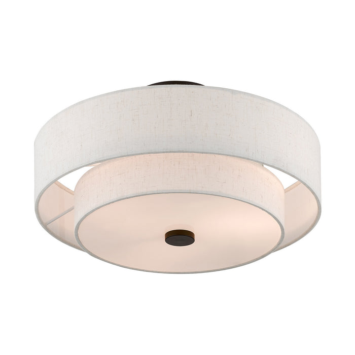 Three Light Ceiling Mount from the Claremont collection in English Bronze finish