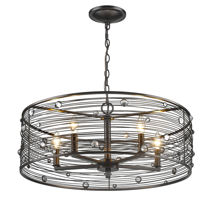 Five Light Chandelier from the Bijoux collection in Brushed Etruscan Bronze finish