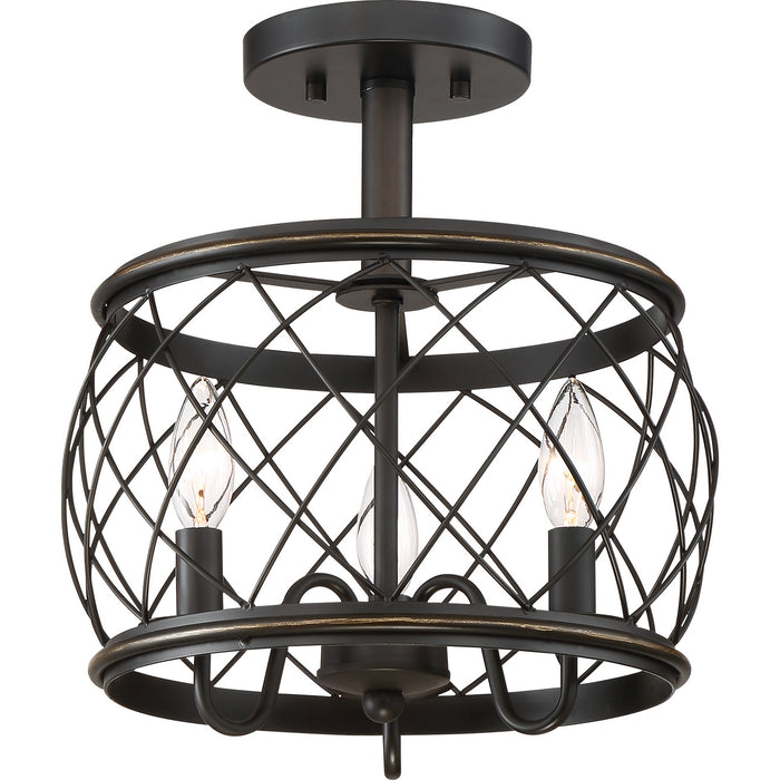 Quoizel - RDY1712PN - Three Light Semi-Flush Mount - Dury - Palladian Bronze