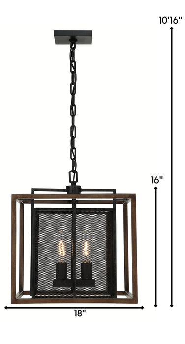 Two Light Pendant from the Rio Lobo collection in Dark Oak/Black finish