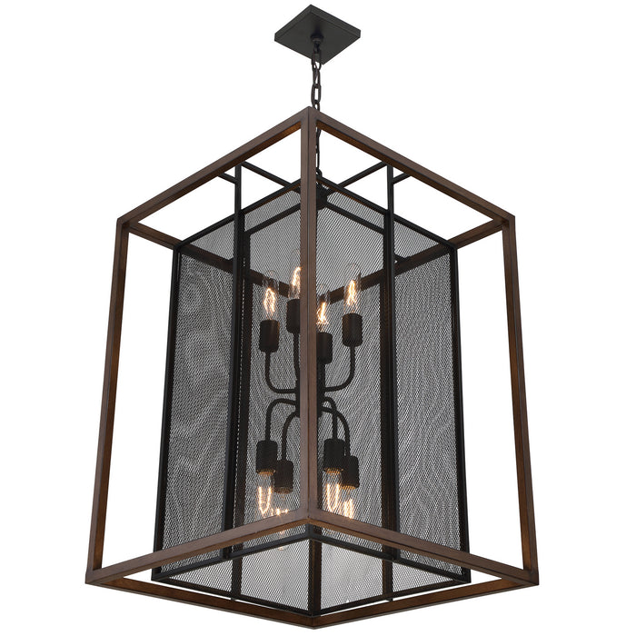 Eight Light Pendant from the Rio Lobo collection in Dark Oak/Black finish