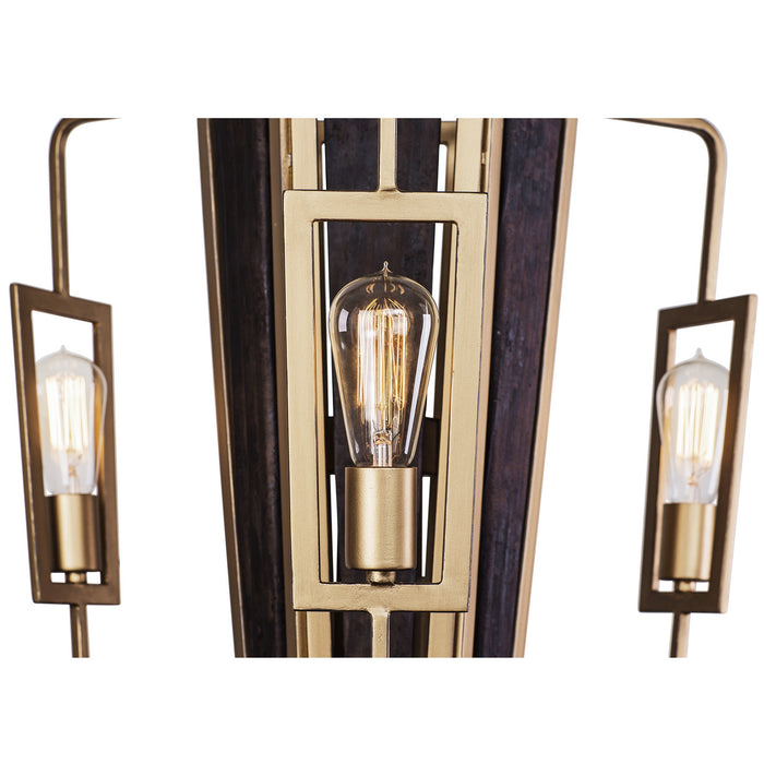 Three Light Chandelier from the Madeira collection in Rustic Gold finish