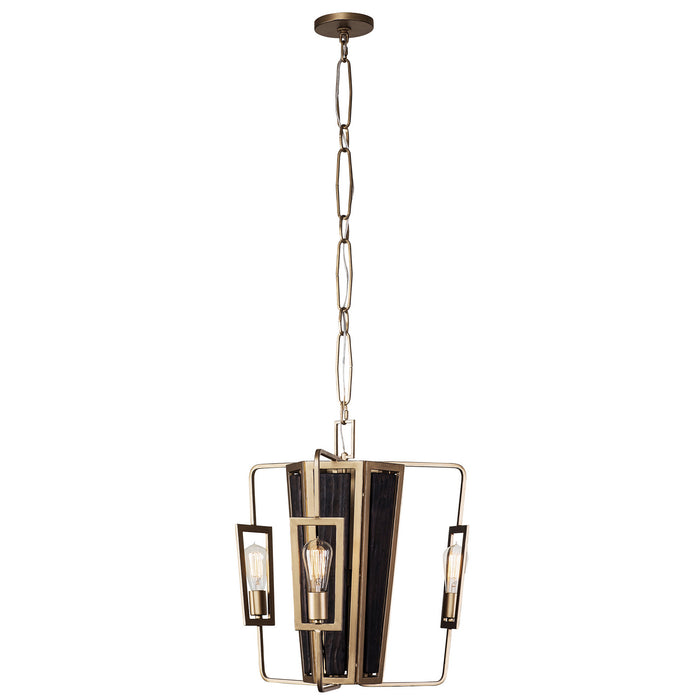 Three Light Chandelier from the Madeira collection in Rustic Gold finish