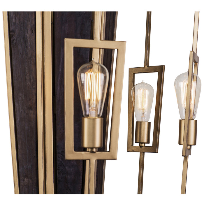 Six Light Chandelier from the Madeira collection in Rustic Gold finish