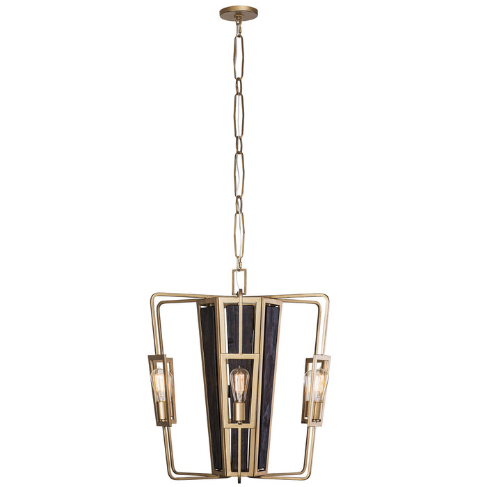 Six Light Chandelier from the Madeira collection in Rustic Gold finish