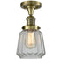 Innovations - 517-1CH-AB-G142 - One Light Semi-Flush Mount - Franklin Restoration - Antique Brass