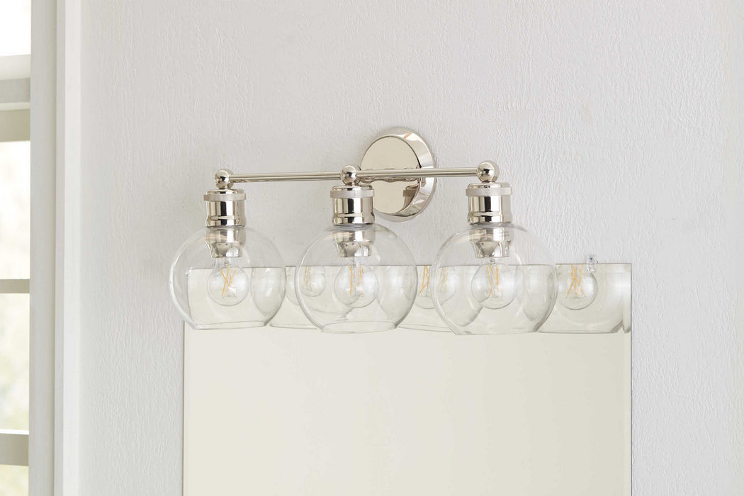 Three Light Bath from the Hansford collection in Polished Nickel finish